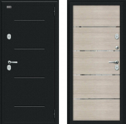 Дверь Bravo Thermo Лайн Букле черное/Cappuccino Veralinga 860х2050 мм