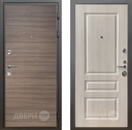 Входная металлическая Дверь Шелтер (SHELTER) Комфорт Дуб тоскано поперечный 3 Дуб филадельфия крем