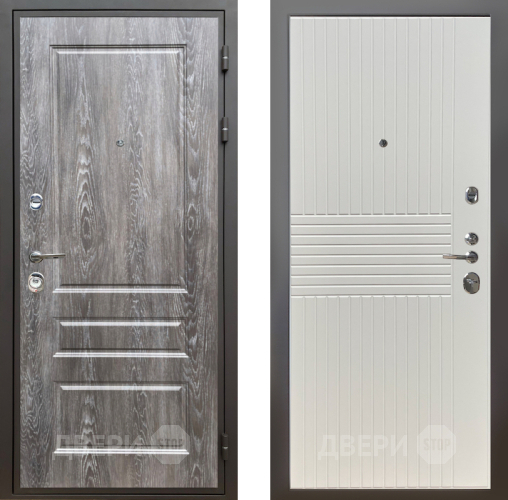 Входная металлическая Дверь Шелтер (SHELTER) Комфорт Дуб шале серебро 10 Силк Сноу