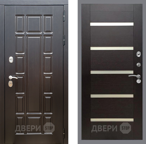 Входная металлическая Дверь Стоп НЬЮ ЙОРК СБ-14 венге поперечный