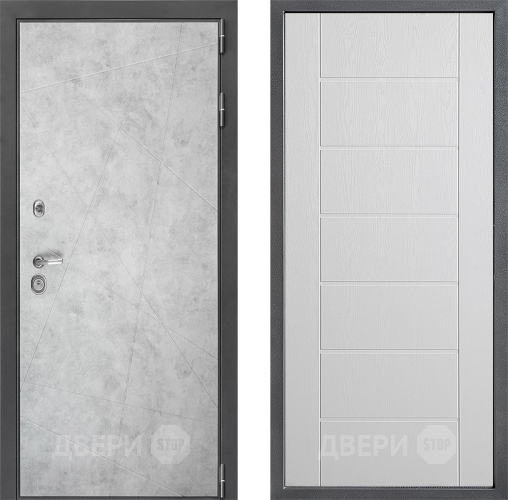 Входная металлическая Дверь Дверной континент ДК-3/743 ФЛ-Лайн Белое дерево