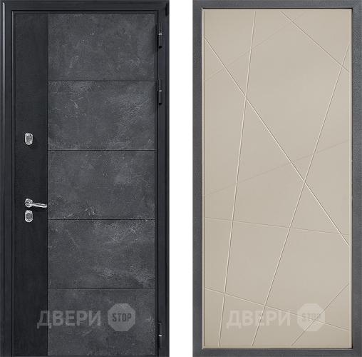 Входная металлическая Дверь Дверной континент ДК-15 Бетон ТЕРМО ФЛ-655 Капучино