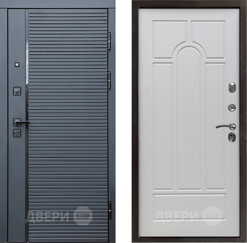 Дверь Престиж Черная Линия Арка Лиственница белая