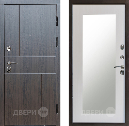 Входная металлическая Дверь Престиж Горизонт Венге Зеркло Пастораль Лиственница белая