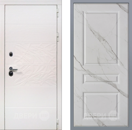 Дверь Заводские двери Дэко Вайт Стокгольм Мрамор белый