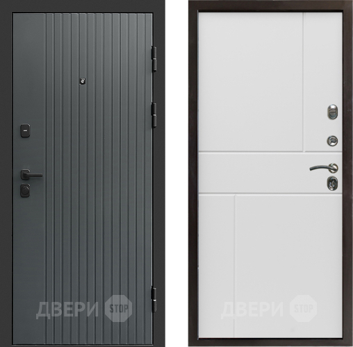 Входная металлическая Дверь Престиж Tvist Grey Горизонт Бетон белый