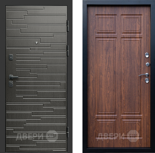 Входная металлическая Дверь Престиж Rivera Премиум Орех темный