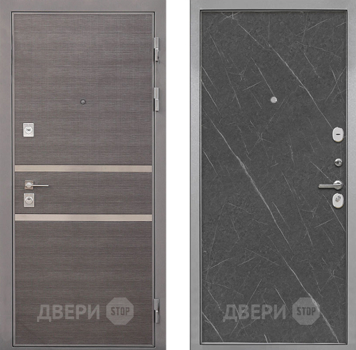 Входная металлическая Дверь Интекрон (INTECRON) Неаполь Гладкая Гранит лава оникс