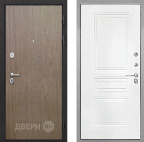 Входная металлическая Дверь Интекрон (INTECRON) Гектор Венге Коричневый ФЛ-243 Белый матовый
