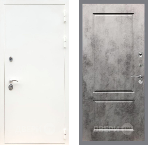 Дверь Рекс (REX) 5 Белая Шагрень FL-117 Бетон темный