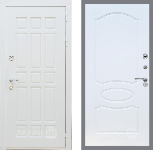 Входная металлическая Дверь Рекс (REX) 8 Силк Сноу FL-128 Белый ясень