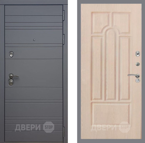 Входная металлическая Дверь Рекс (REX) 14 силк титан FL-58 Беленый дуб