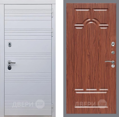 Входная металлическая Дверь Рекс (REX) 14 Силк Сноу FL-58 орех тисненый