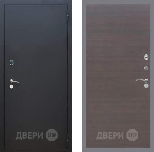 Входная металлическая Дверь Рекс (REX) 1A Черный Муар GL венге поперечный