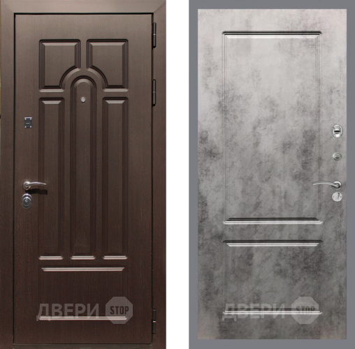 Входная металлическая Дверь Рекс (REX) Эврика FL-117 Бетон темный