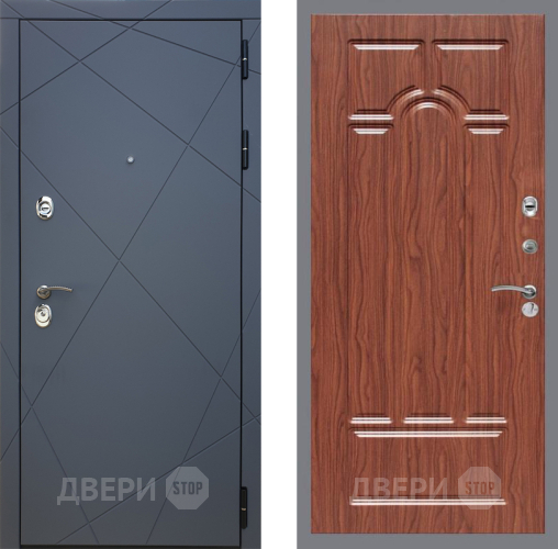 Входная металлическая Дверь Рекс (REX) 13 Силк Титан FL-58 орех тисненый