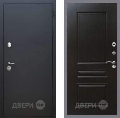 Входная металлическая Дверь Рекс (REX) 5 Черный Муар FL-243 Венге