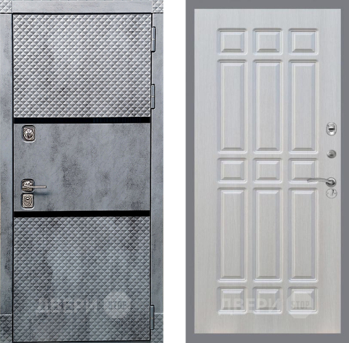 Входная металлическая Дверь Рекс (REX) 15 Бетон Темный FL-33 Лиственница беж