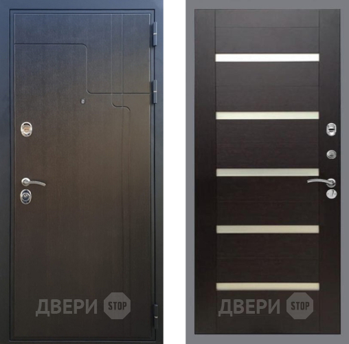 Входная металлическая Дверь Рекс (REX) Премиум-246 СБ-14 стекло белое венге поперечный