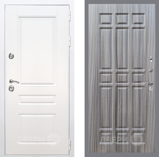 Входная металлическая Дверь Рекс (REX) Премиум-н Силк Сноу FL-33 Сандал грей