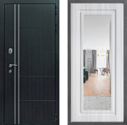 Дверь Дверной континент Теплолюкс Дизайн ФЛЗ Зеркало Сандал белый 860х2050 мм