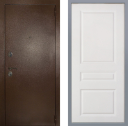 Дверь Заводские двери Эталон 3к антик медь Стокгольм Белый софт