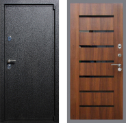 Дверь Рекс (REX) 3 СБ-14 стекло черное Орех бренди 960х2050 мм